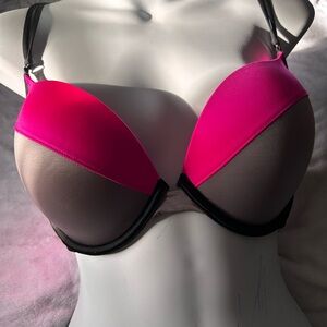 Victoria's Secret push- up  Hot Pink and Gray Bra